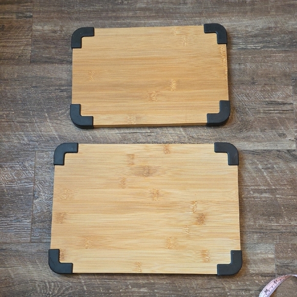 Bamboo Cutting Board Set with Black Accents - Picture 2 of 8